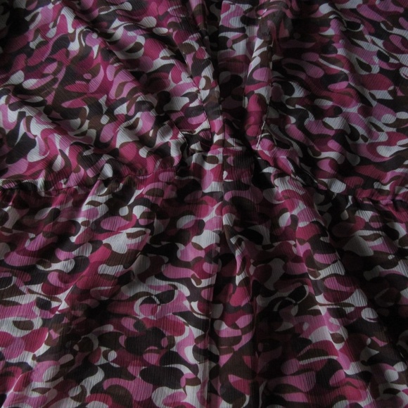 Duo Maternity Medium 8-10 Sheer Pink Brown Shirt - Picture 2 of 6